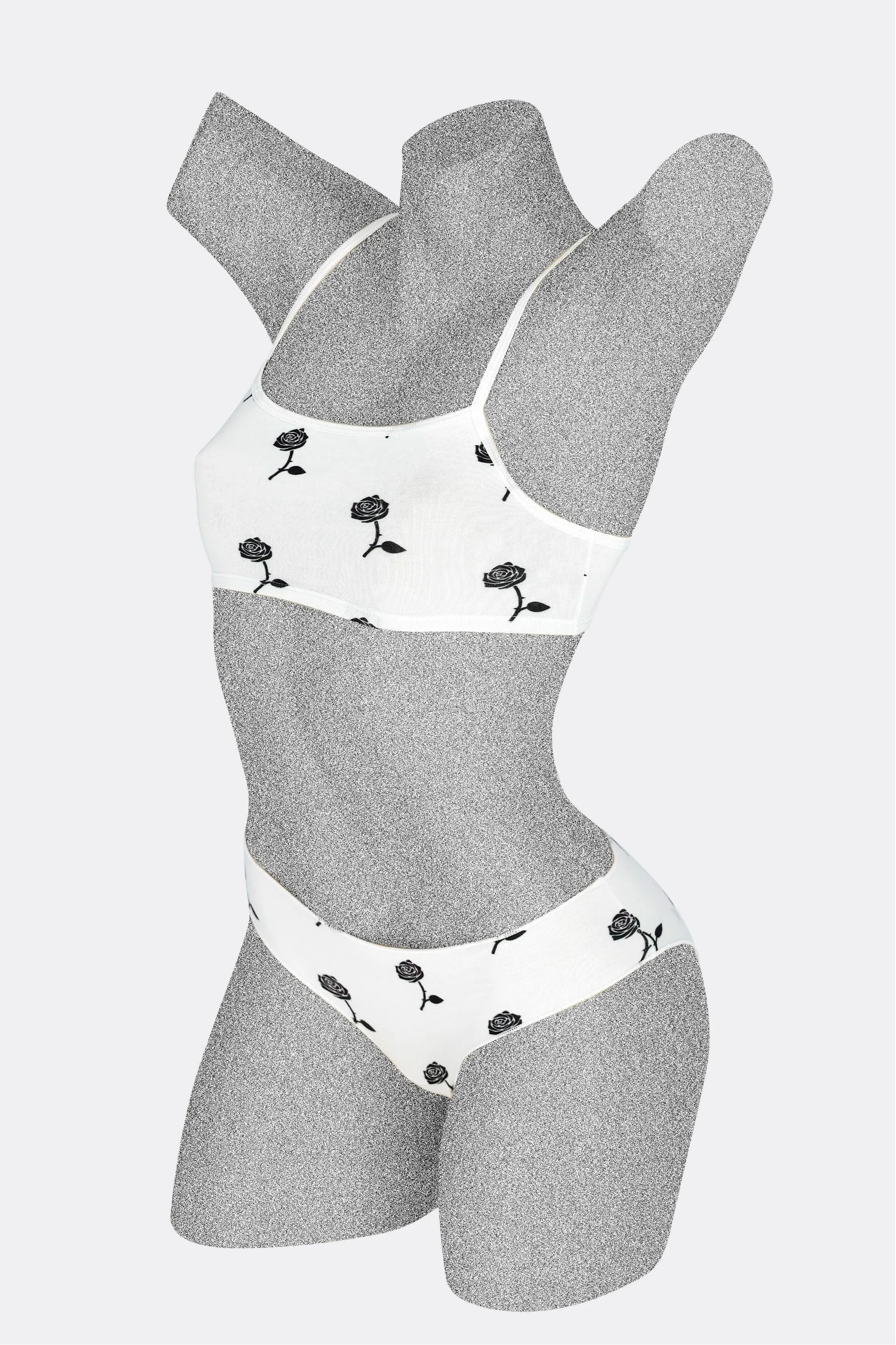 8370P - Printed Spaghetti Crop Top
