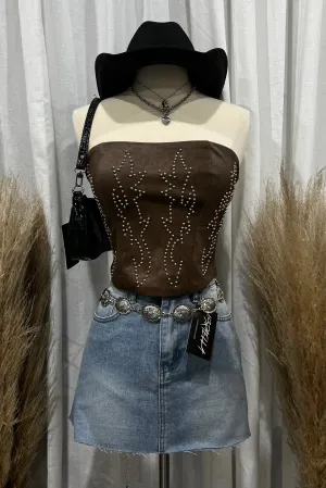 Ale Corset Top (Dark Brown)