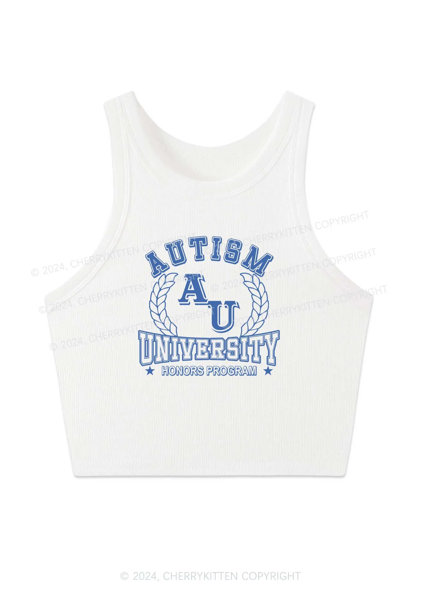 AU University Y2K Crop Tank Top Cherrykitten