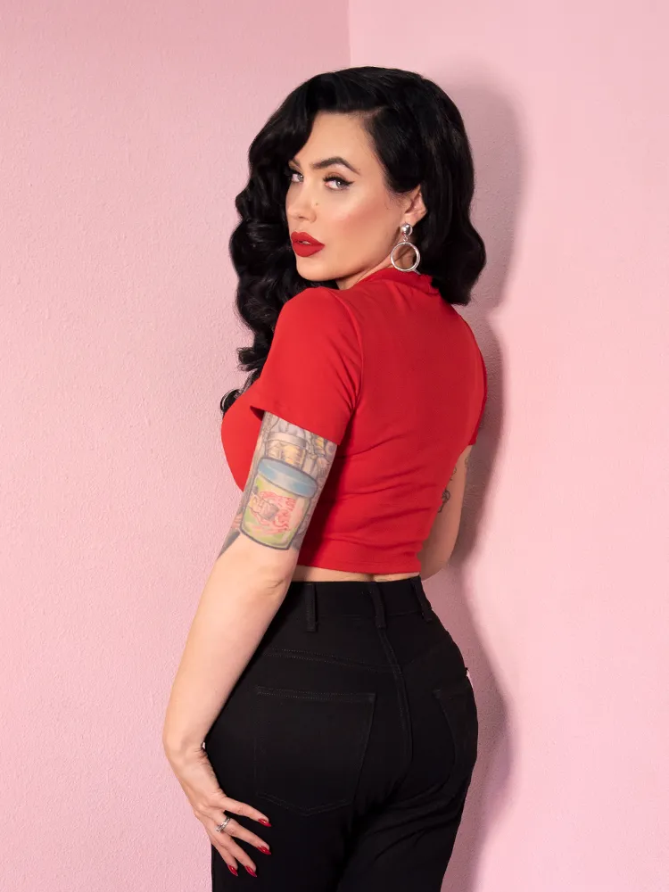 Bad Girl Crop Top in Red - Vixen by Micheline Pitt
