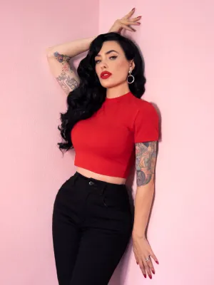Bad Girl Crop Top in Red - Vixen by Micheline Pitt