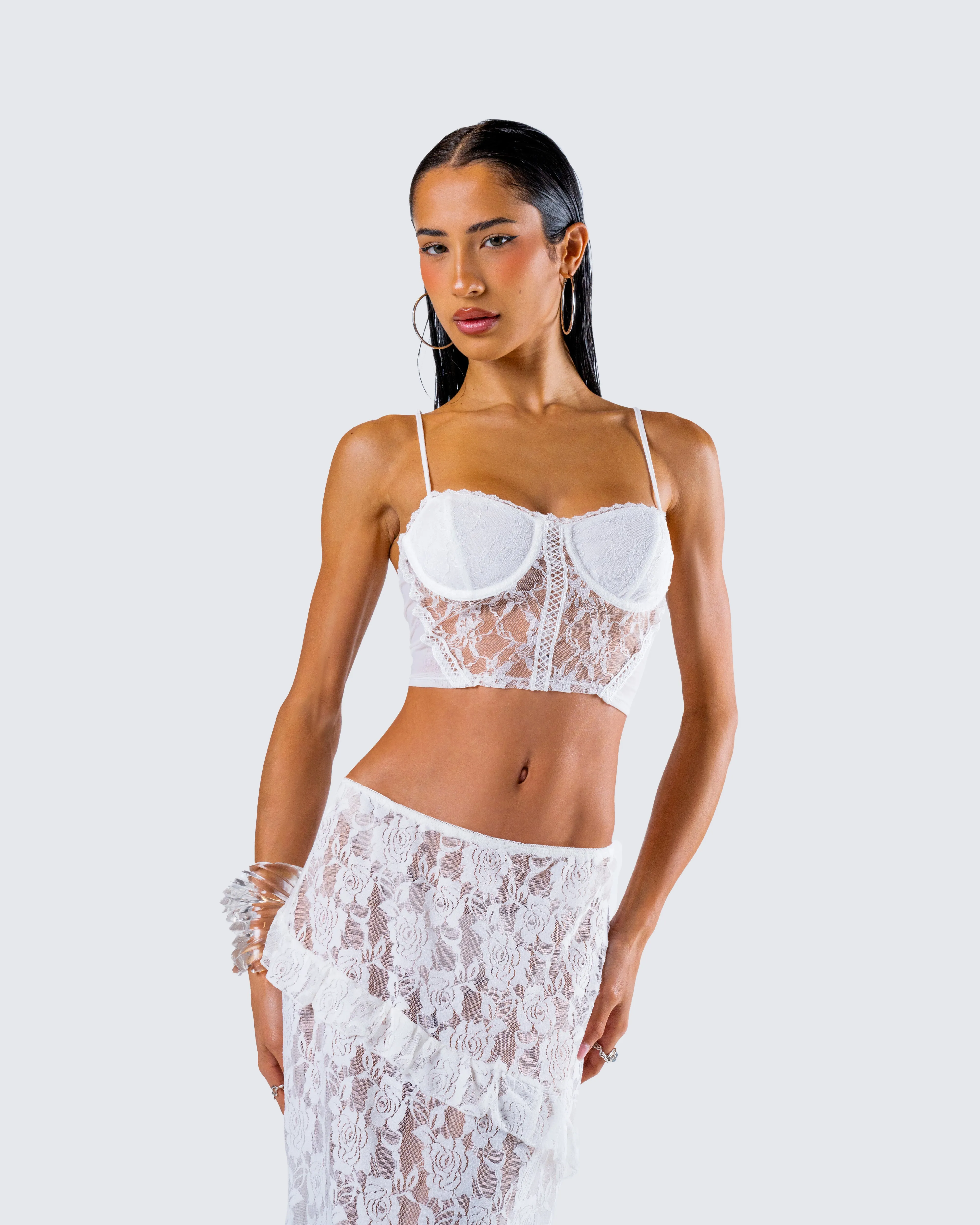 Callie White Corset Top