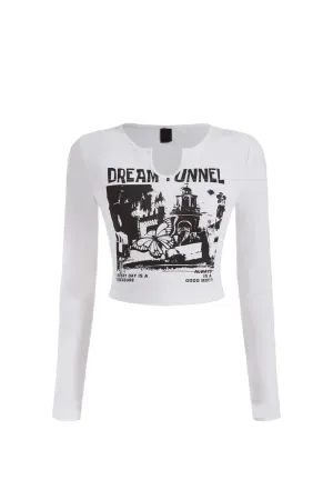 Dream Tunnel Long Sleeve Top (White)
