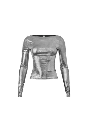 Elias Metallic L/s Top (Silver)