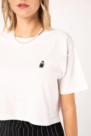 Kleiner Feigling | Besticktes Bio Baumwoll Crop Top