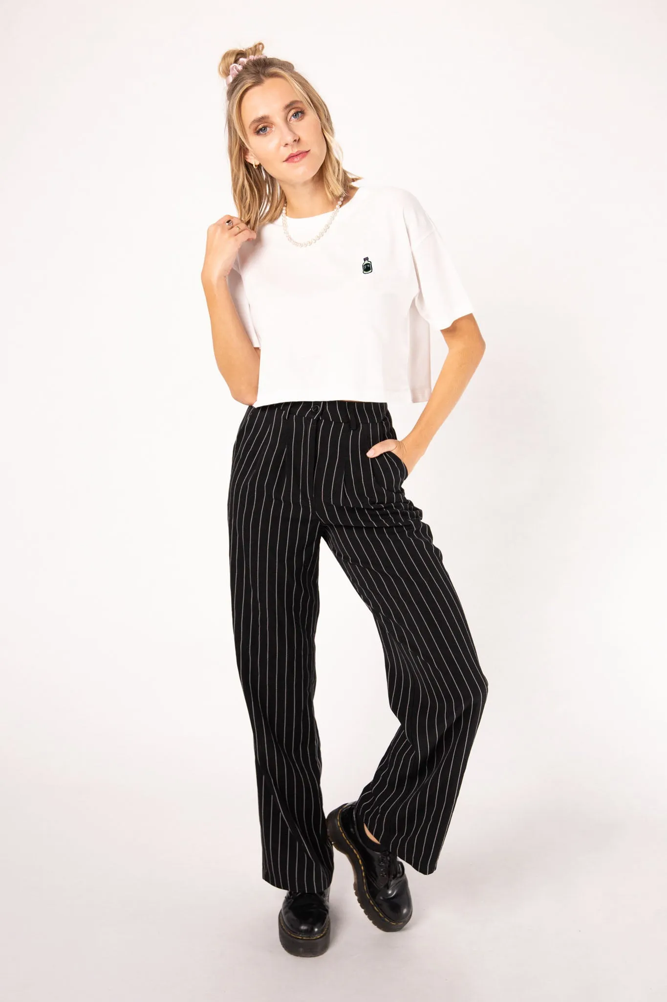 Kleiner Feigling | Besticktes Bio Baumwoll Crop Top