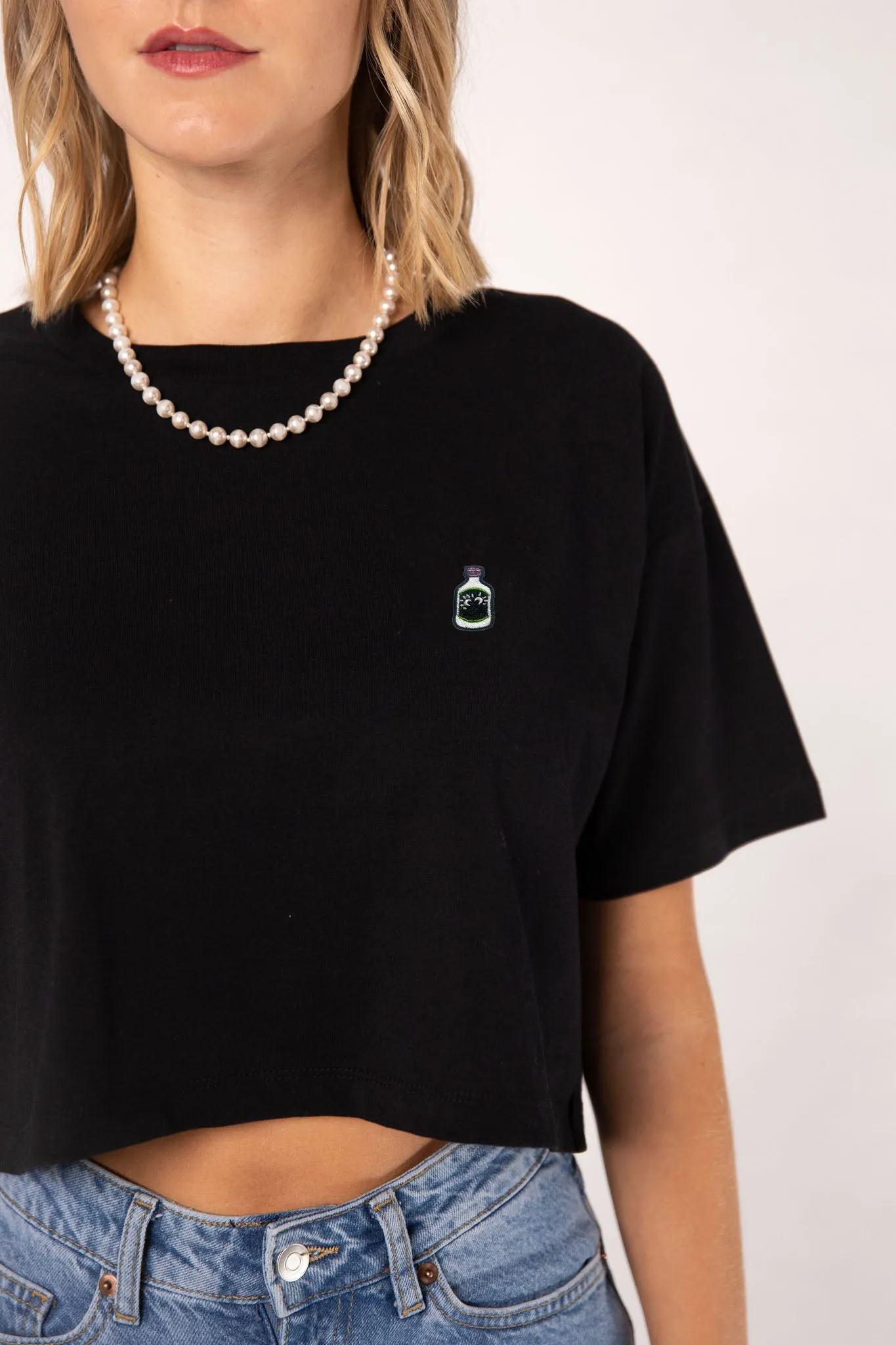 Kleiner Feigling | Besticktes Bio Baumwoll Crop Top