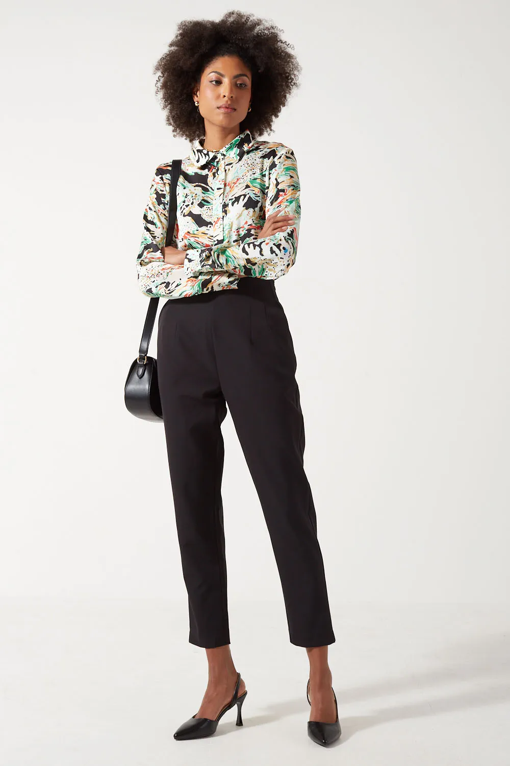 Marc Angelo Floral Print Blouse with Ruffle Sleeves