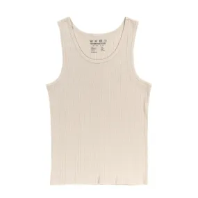 Ecru Ribbed Tank Top Made with MF-Pen