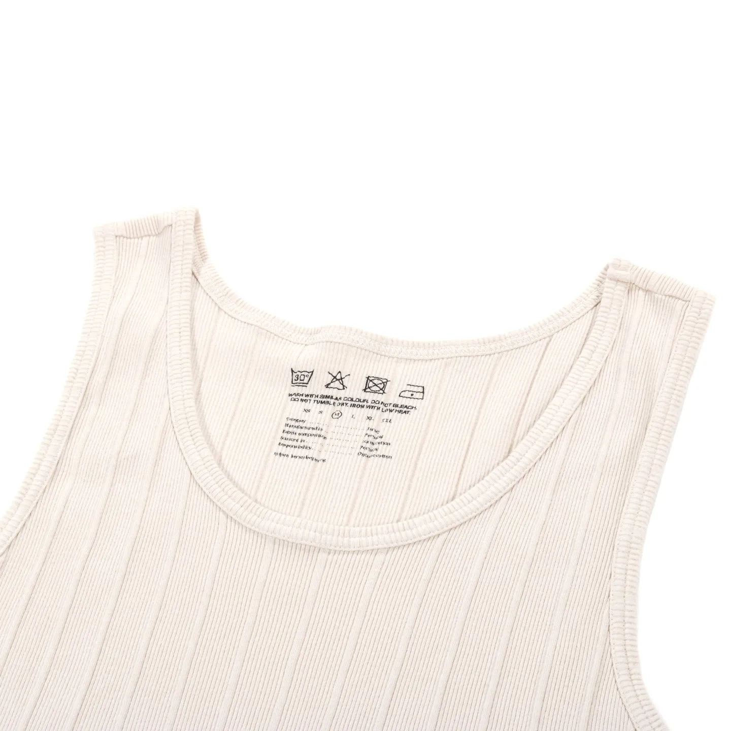 Ecru Ribbed Tank Top Made with MF-Pen