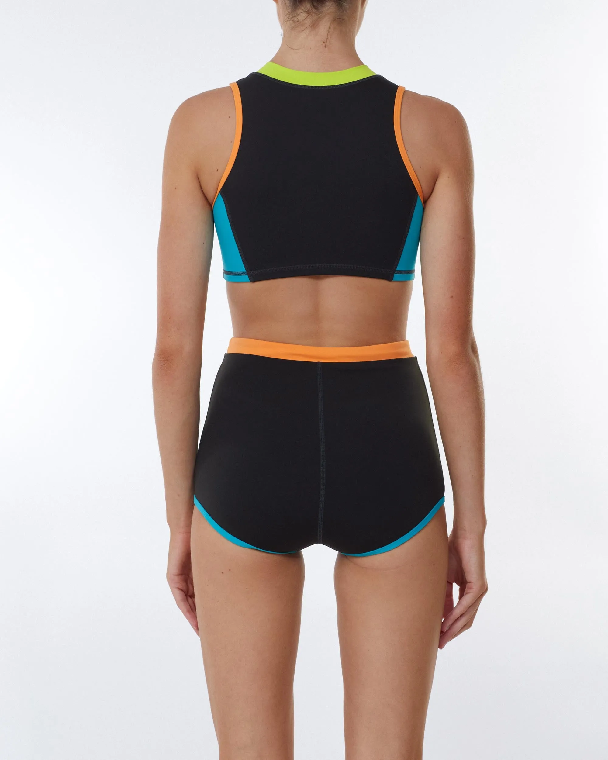 The Contour Zip Crop - Coal Crush